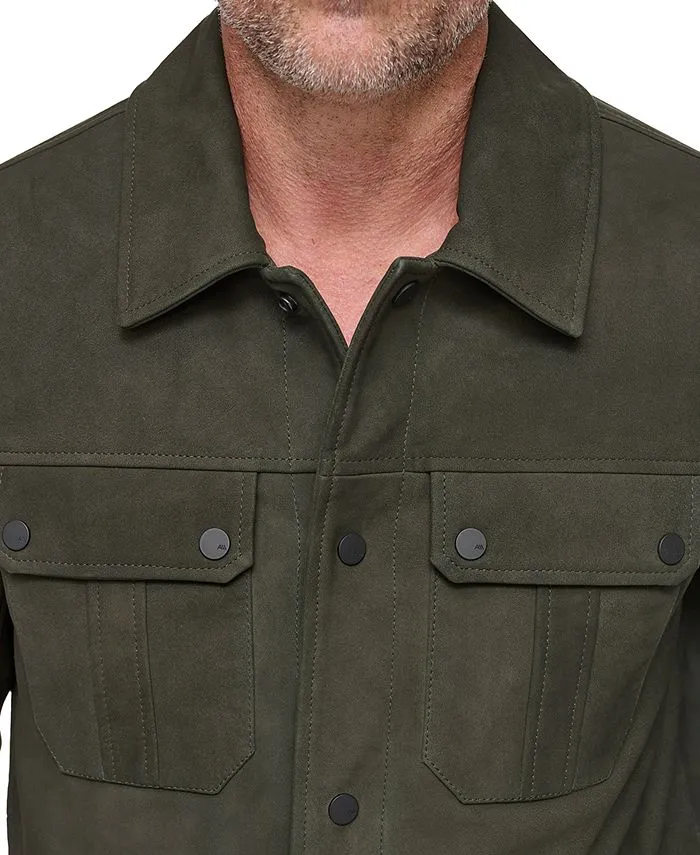 Men's leather shirt The Laredo Marc New York, green