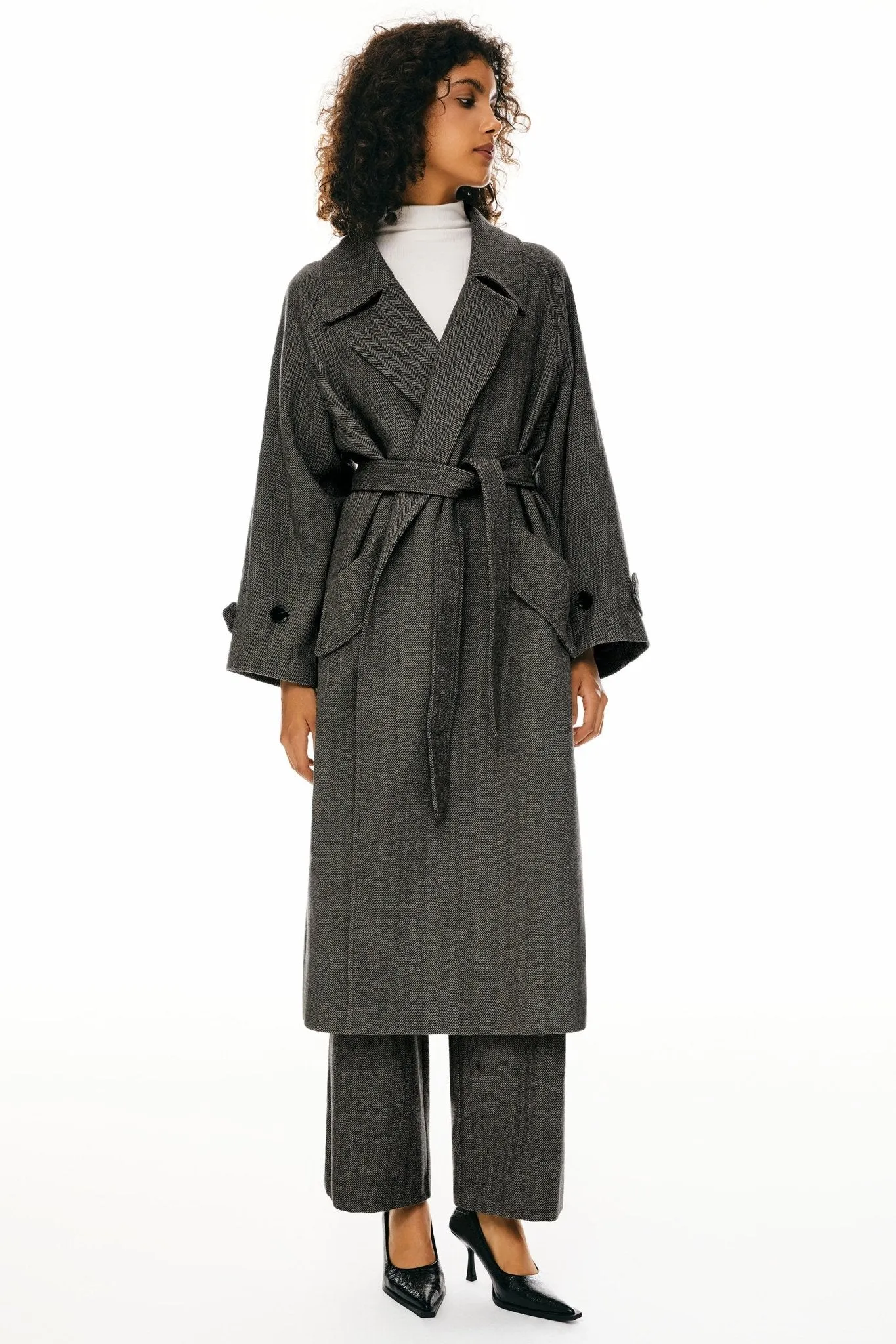 Oversized Wool Wrap Coat