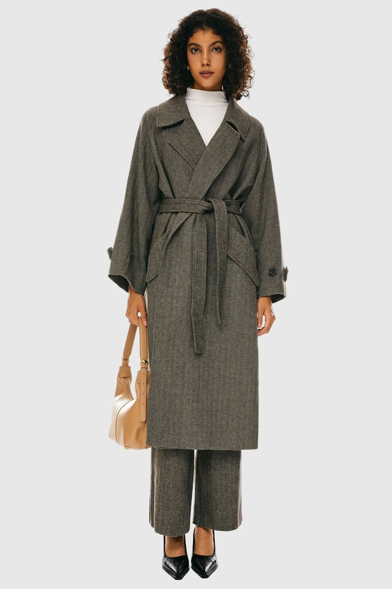 Oversized Wool Wrap Coat