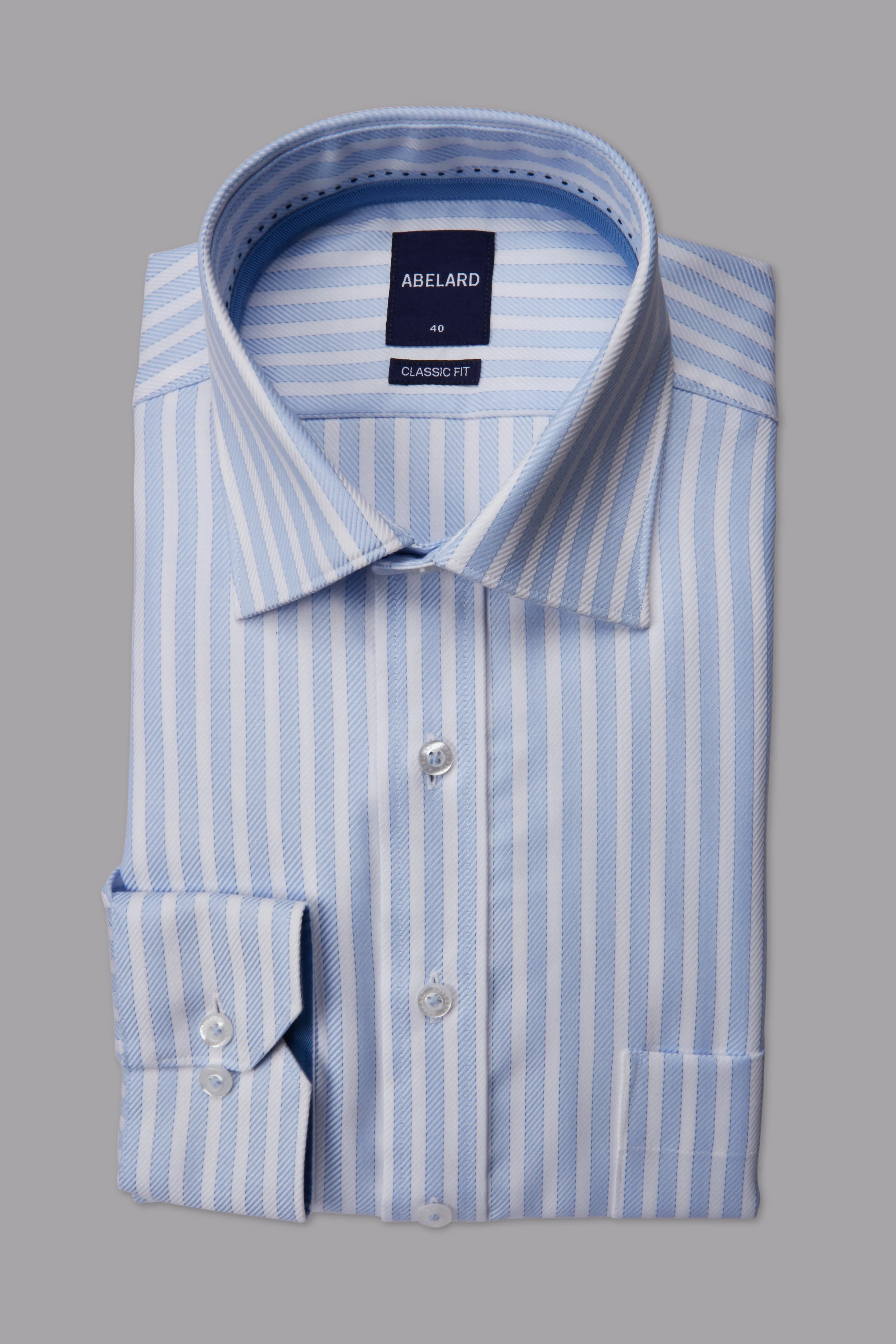 Oxford Business Shirt - Stripe - Sky Blue & White