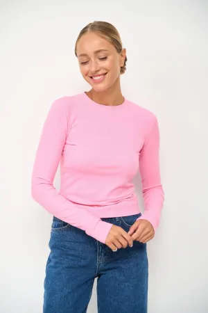 Pink Basic Long Sleeve Top