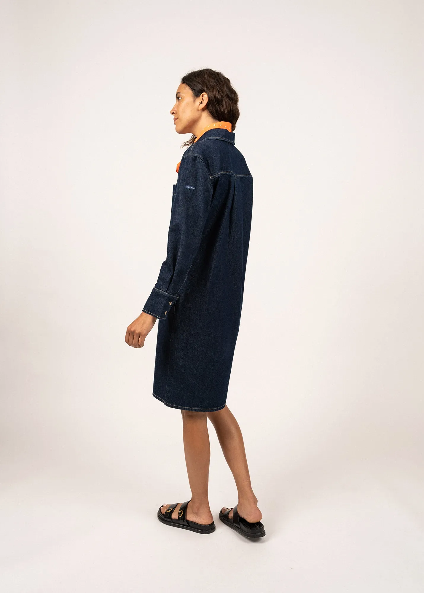 Roxane denim shirt dress - with contrast stitching (JEAN)