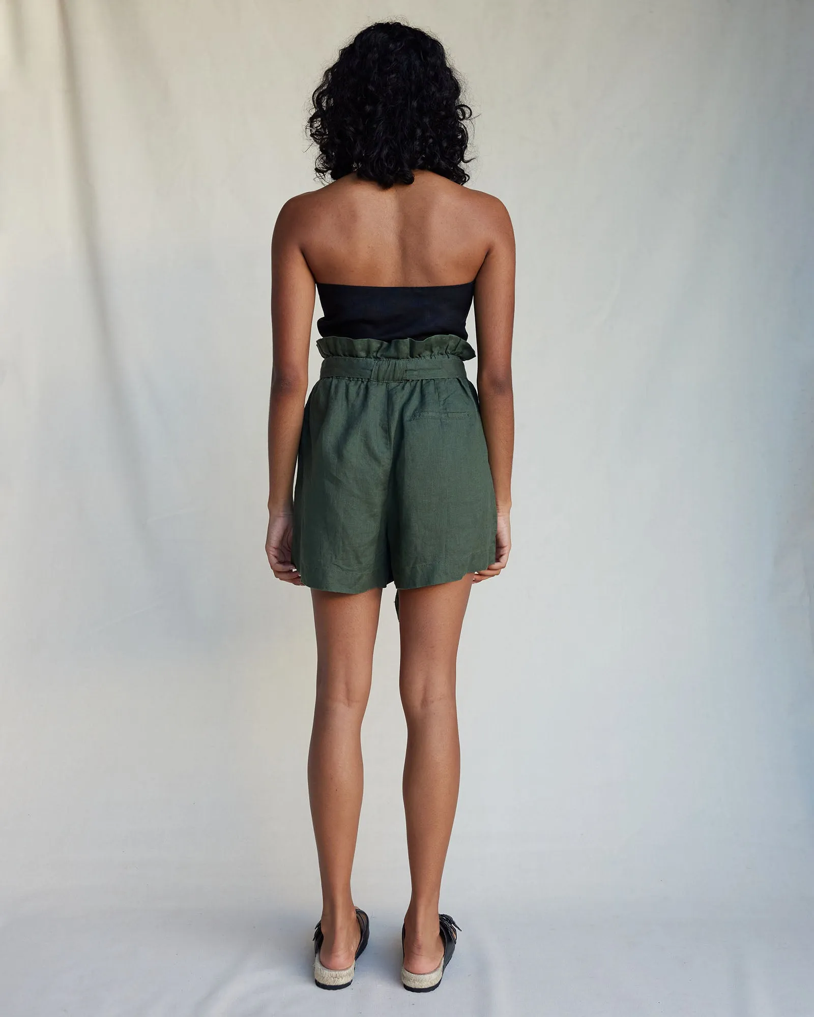 Sahara Linen Shorts - Khaki