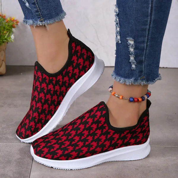 sealbeer - Red Casual Patchwork Round Comfortable Shoes