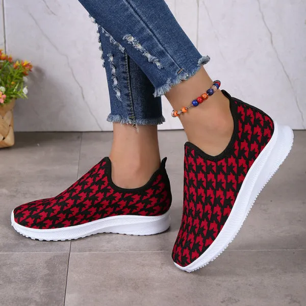 sealbeer - Red Casual Patchwork Round Comfortable Shoes