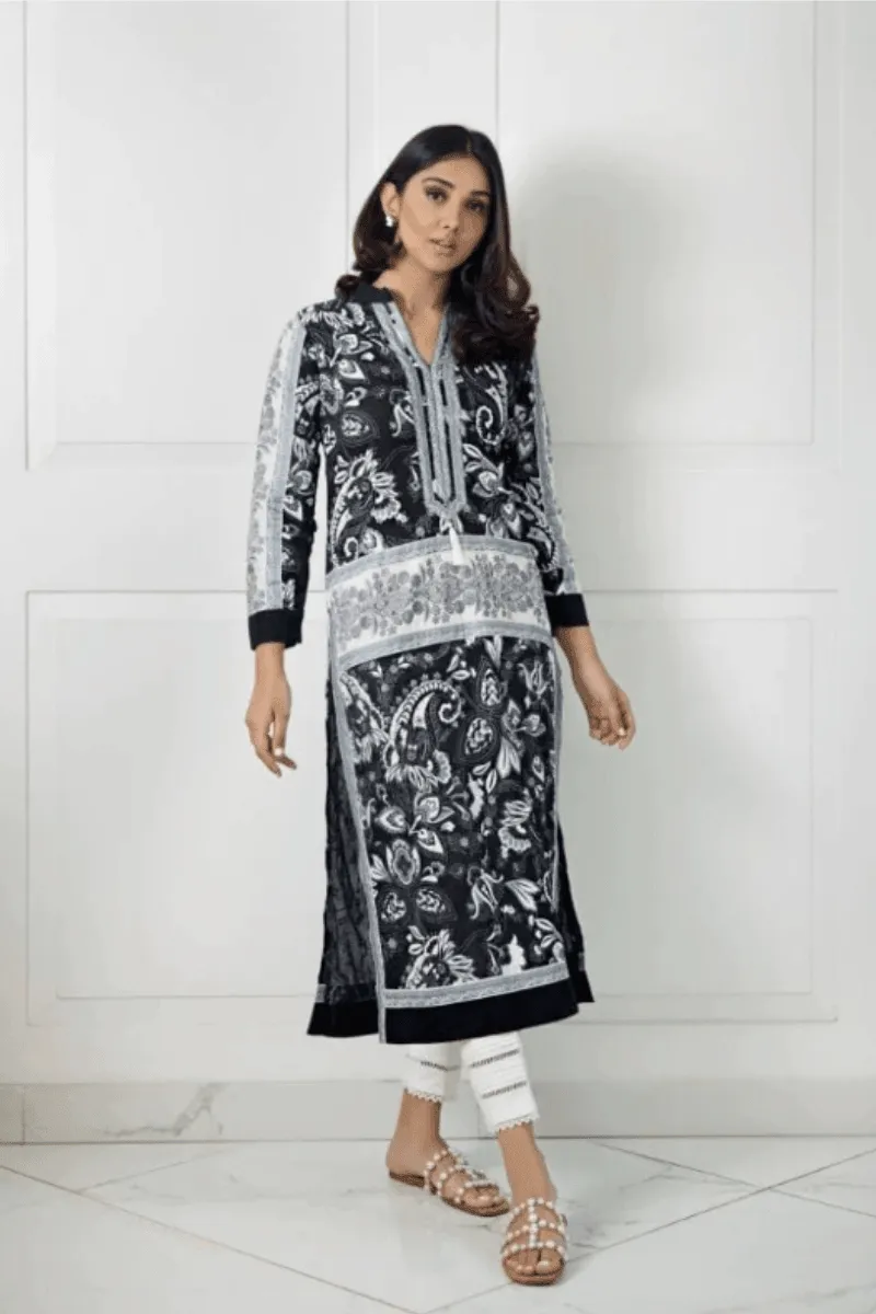 Shehrnaz - SHK-1008 - Black - Block Print - 2 Piece