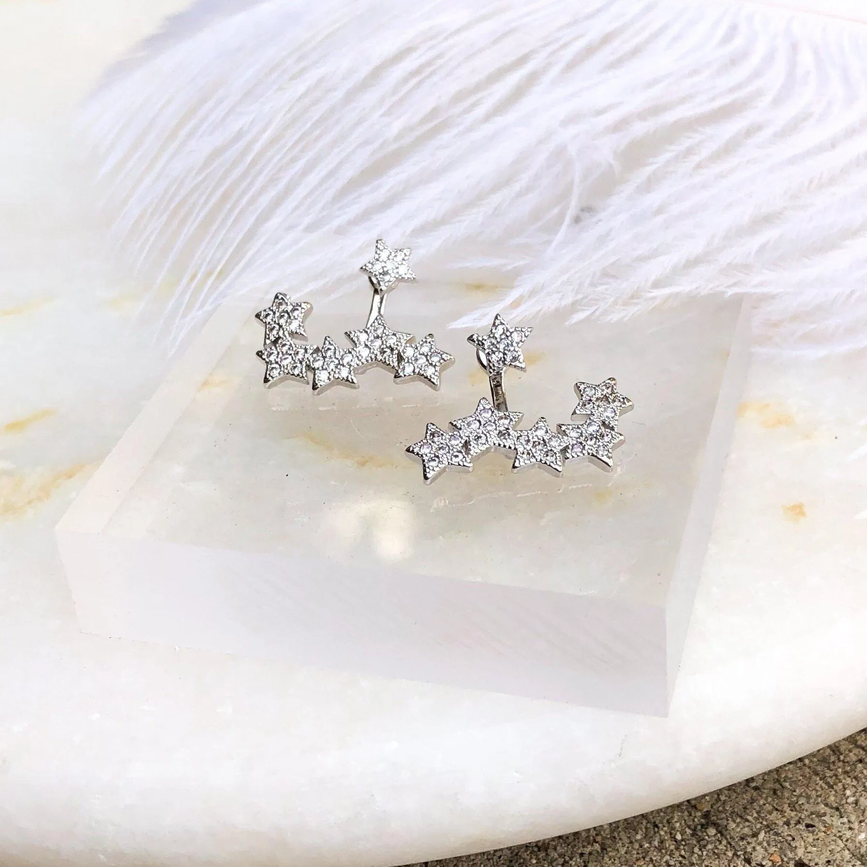 Shooting Stars Ear Jackets (925 Sterling Silver) - LAST CHANCE / FINAL SALE