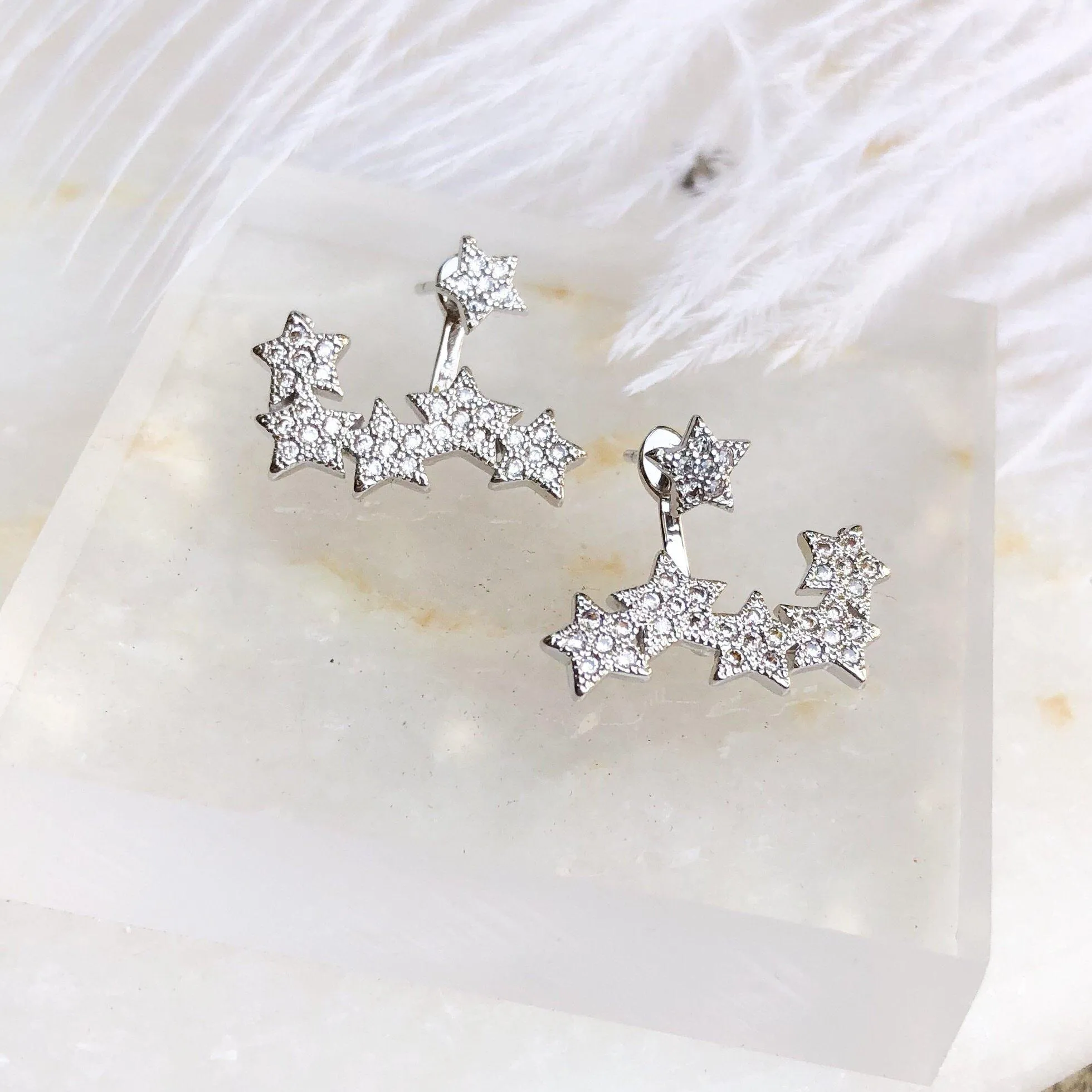 Shooting Stars Ear Jackets (925 Sterling Silver) - LAST CHANCE / FINAL SALE