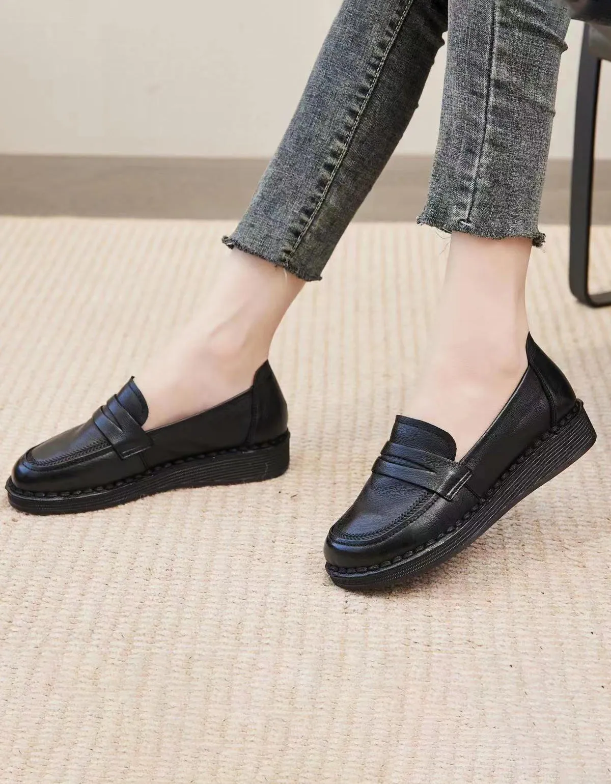 Soft Leather Comfortable Retro Loafers