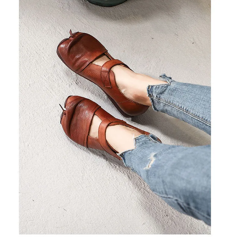 Spring Retro Leather Split Toe Comfortable Shoes