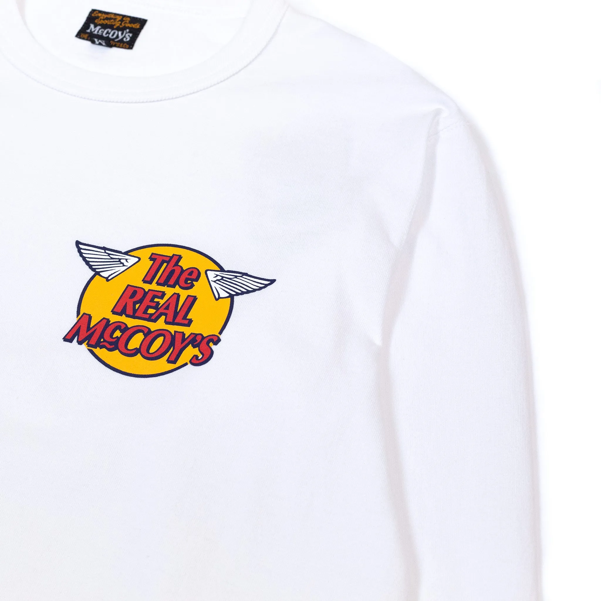 The Real McCoy's MC20002 Logo Tee L/S White