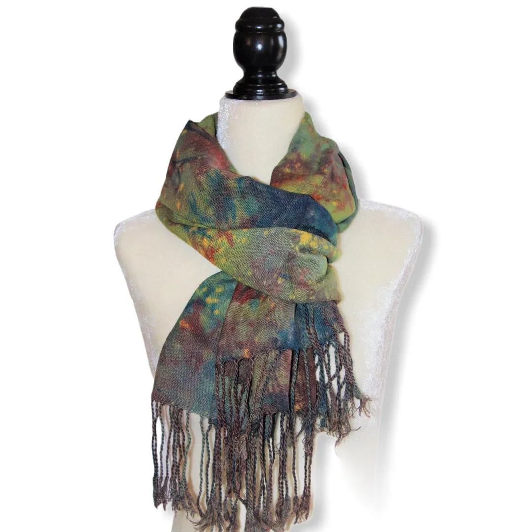 Tie Dye Handwoven Viscose Scarf