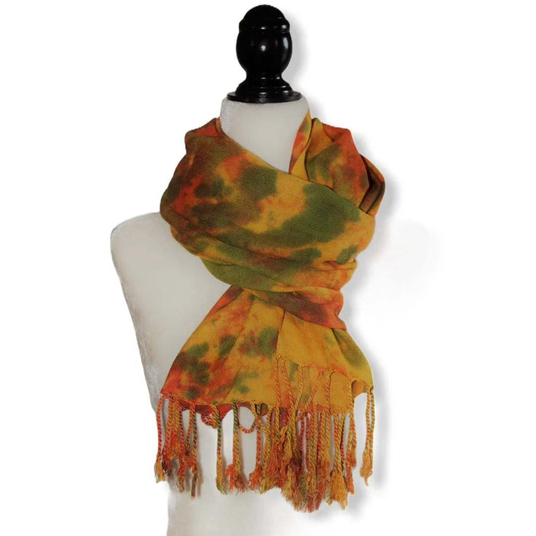 Tie Dye Handwoven Viscose Scarf