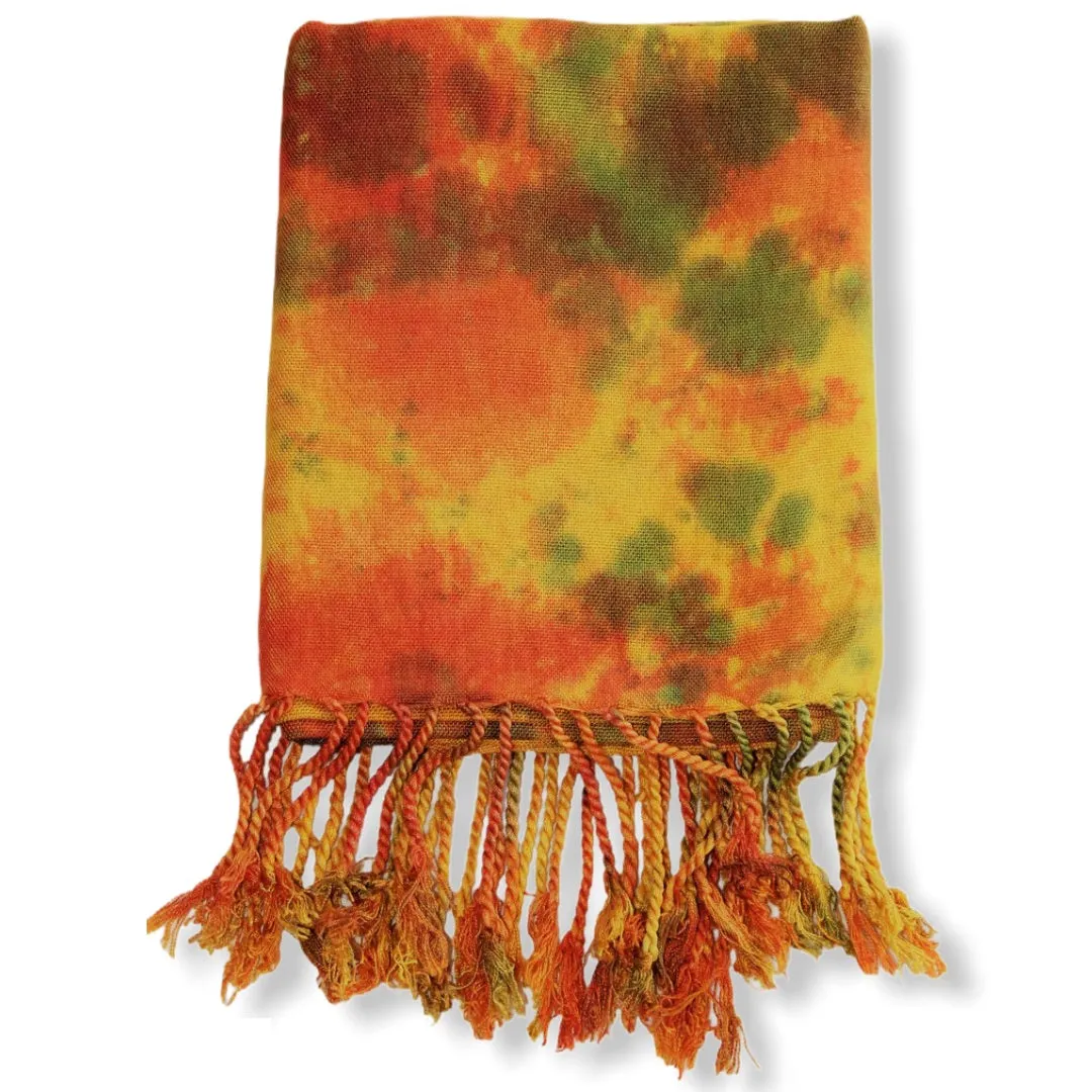 Tie Dye Handwoven Viscose Scarf