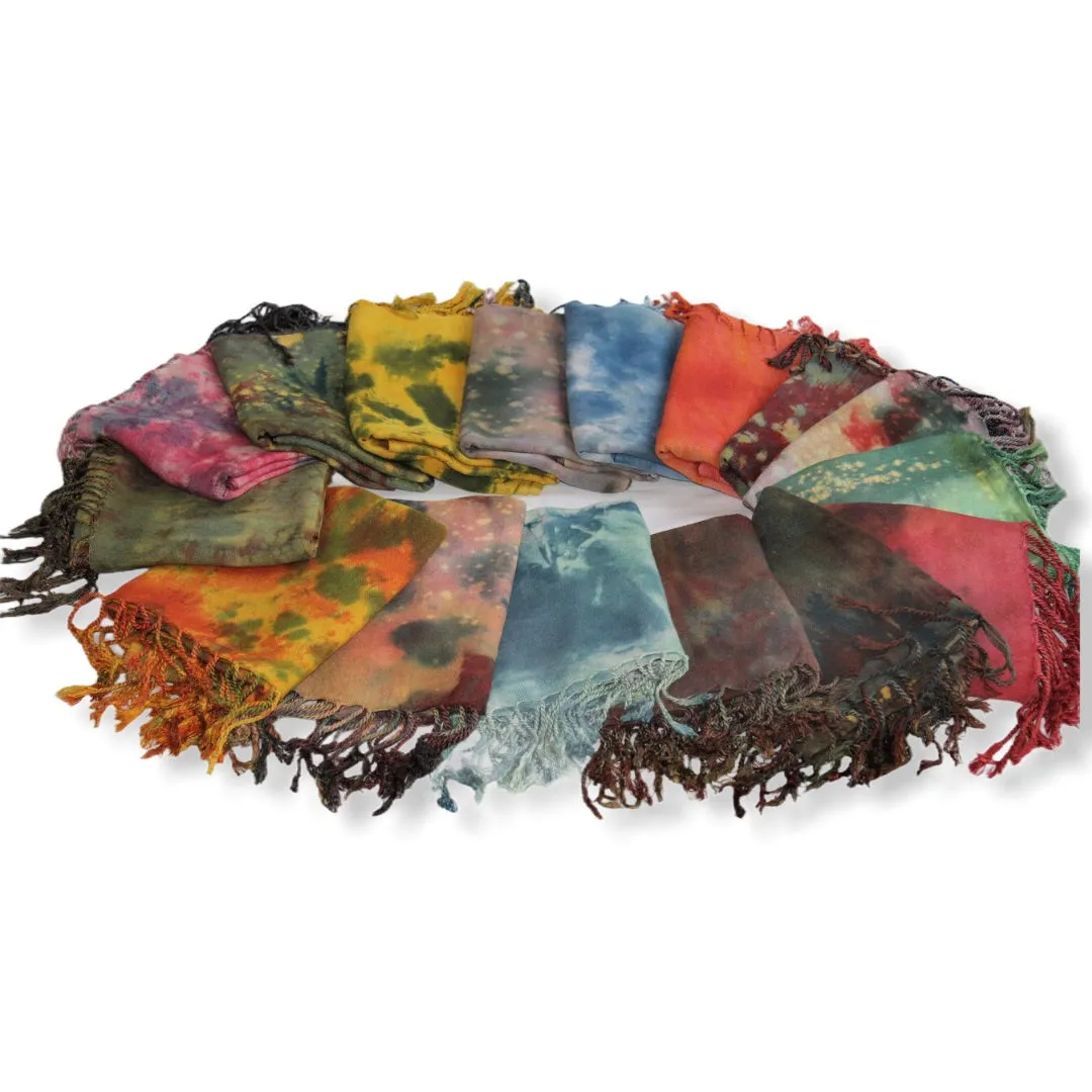 Tie Dye Handwoven Viscose Scarf