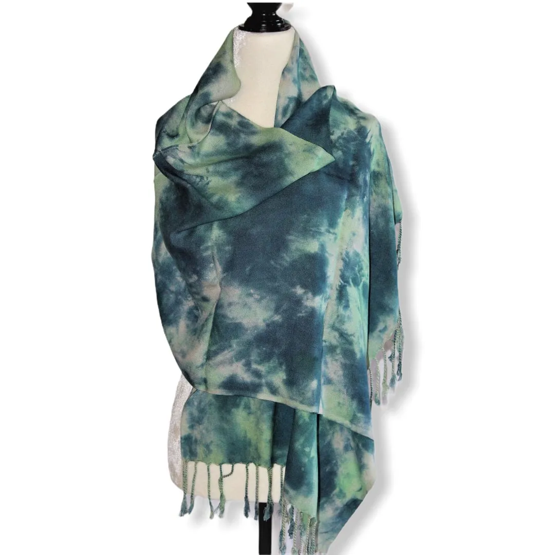 Tie Dye Handwoven Viscose Scarf