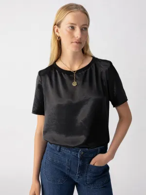 Timeless Satin Tee Black