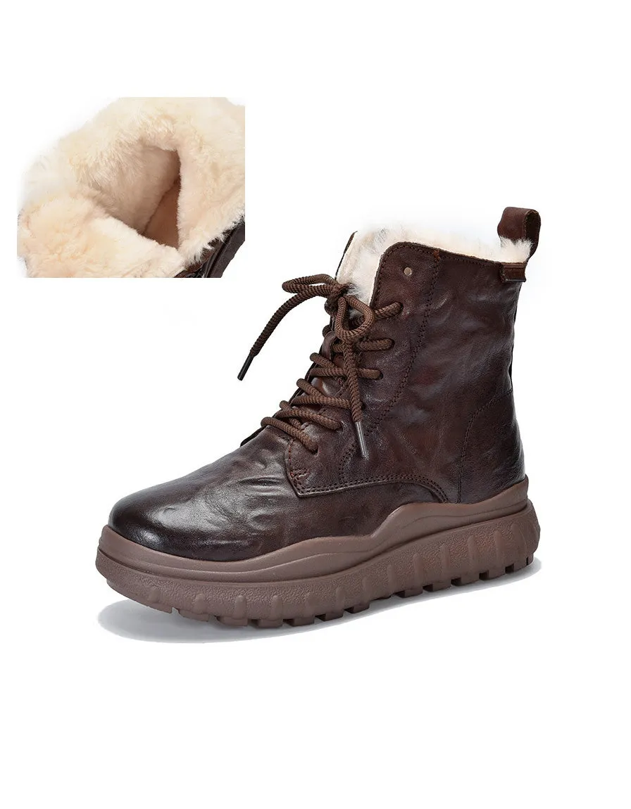 Waterproof Comfortable Winter Retro Boots With Fur