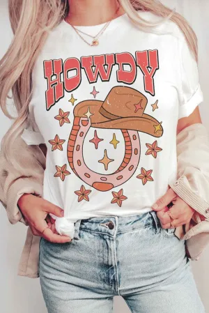 Western "HOWDY" Horseshoe Star T Shirt