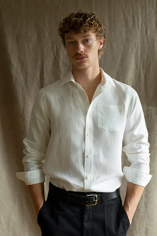 White Irish Linen Shirt