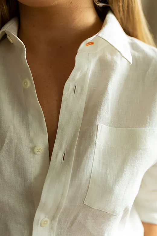 White Irish Linen Shirt