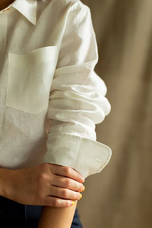 White Irish Linen Shirt