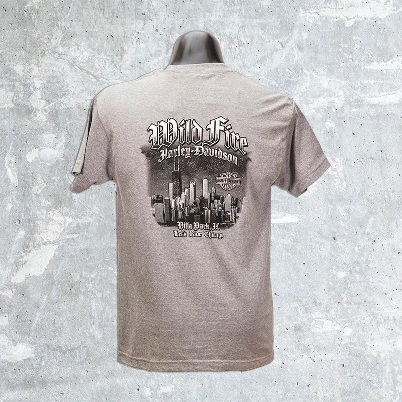 Wild Fire Harley Davidson-Gray Bar and Shield Shirt